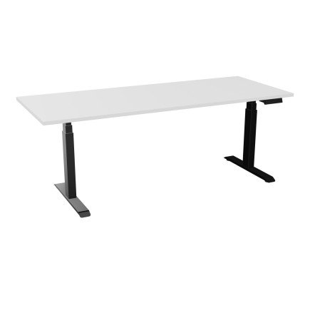 Bureau L. 200 x P. 80 assis debout melaminé pied métal livré et monté