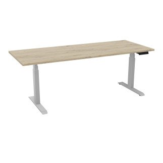 Bureau L. 200 x P. 80 assis debout melaminé pied métal livré et monté