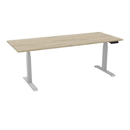 Bureau L. 200 x P. 80 assis debout melaminé pied métal livré et monté