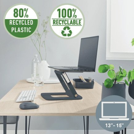 Support multi-angles réglable pour ordinateur portable Leitz Ergo, 80% de plastique recyclé