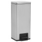 Poubelle à pédale anti-empreinte 30 L Argenté Acier inoxydable