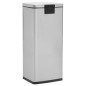 Poubelle à pédale anti-empreinte 30 L Argenté Acier inoxydable
