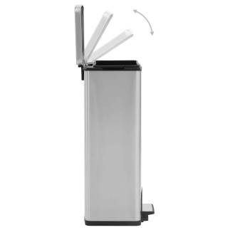 Poubelle à pédale anti-empreinte 30 L Argenté Acier inoxydable