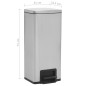 Poubelle à pédale anti-empreinte 30 L Argenté Acier inoxydable