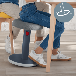 Tabouret ergonomique assis debout Leitz Ergo Cosy 2 en 1 gris