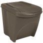 Poubelles à ordures empilables 3 pcs Gris 75 L Polypropylène