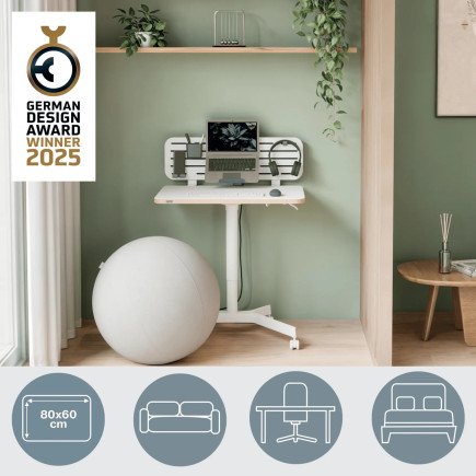 Bureau assis-debout pneumatique compact pour ordinateur portable