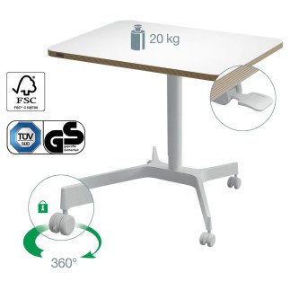 Bureau assis-debout pneumatique compact pour ordinateur portable