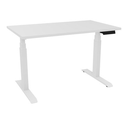 Bureau assis debout L. 120 x P. 70 tout blanc livré et monté