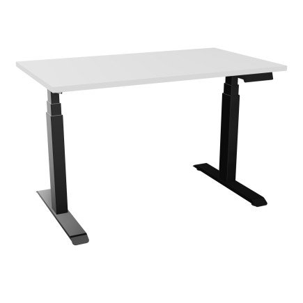 Bureau assis debout L. 120 x P. 70 blanc et noir livré et monté