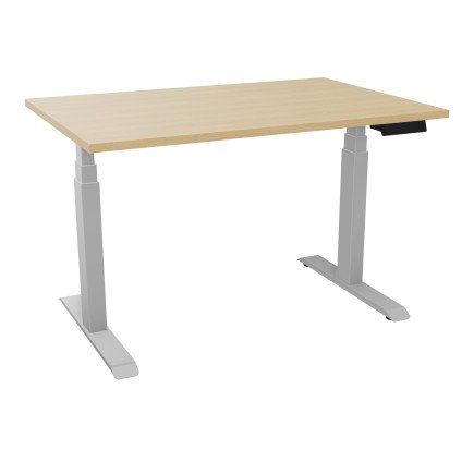 Bureau L. 120 x P. 80 assis debout melaminé pied métal livré et monté