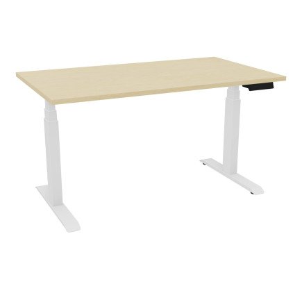 Bureau L. 140 x P. 80 assis debout melaminé pied métal livré et monté