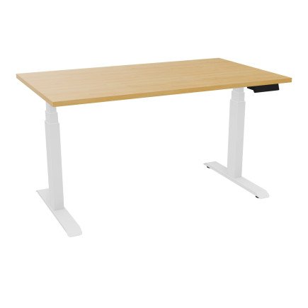 Bureau L. 140 x P. 80 assis debout melaminé pied métal livré et monté